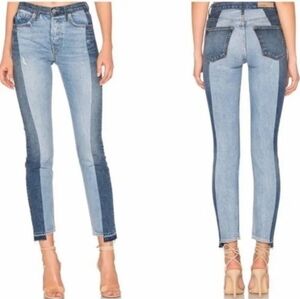 Grlfrnd Karolina High Rise Button Fly Skinny Jeans in Thunder Road